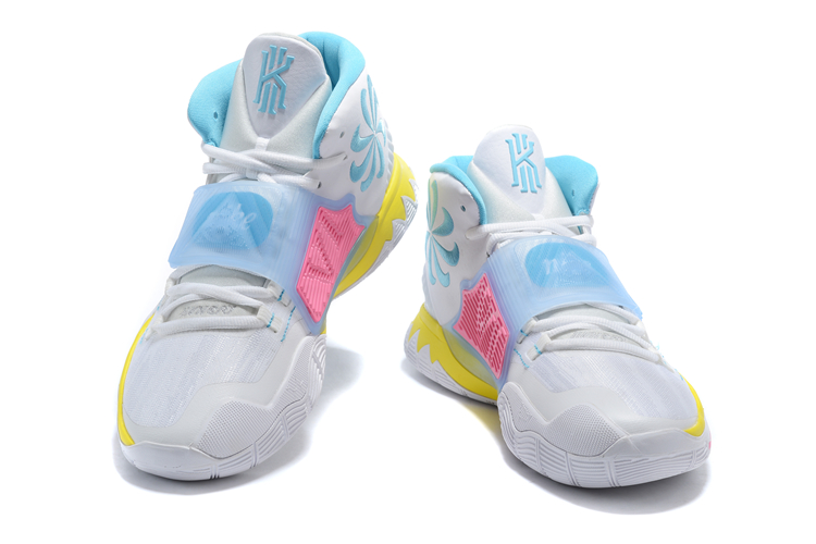 2020 Men Nike Kyrie Irving VI White Baby Blue Yellow Pink Shoes